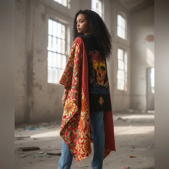 AEROSMITH Handmade Upcycled Clothing Oversized Granny D Originals - Picture 4 of 5